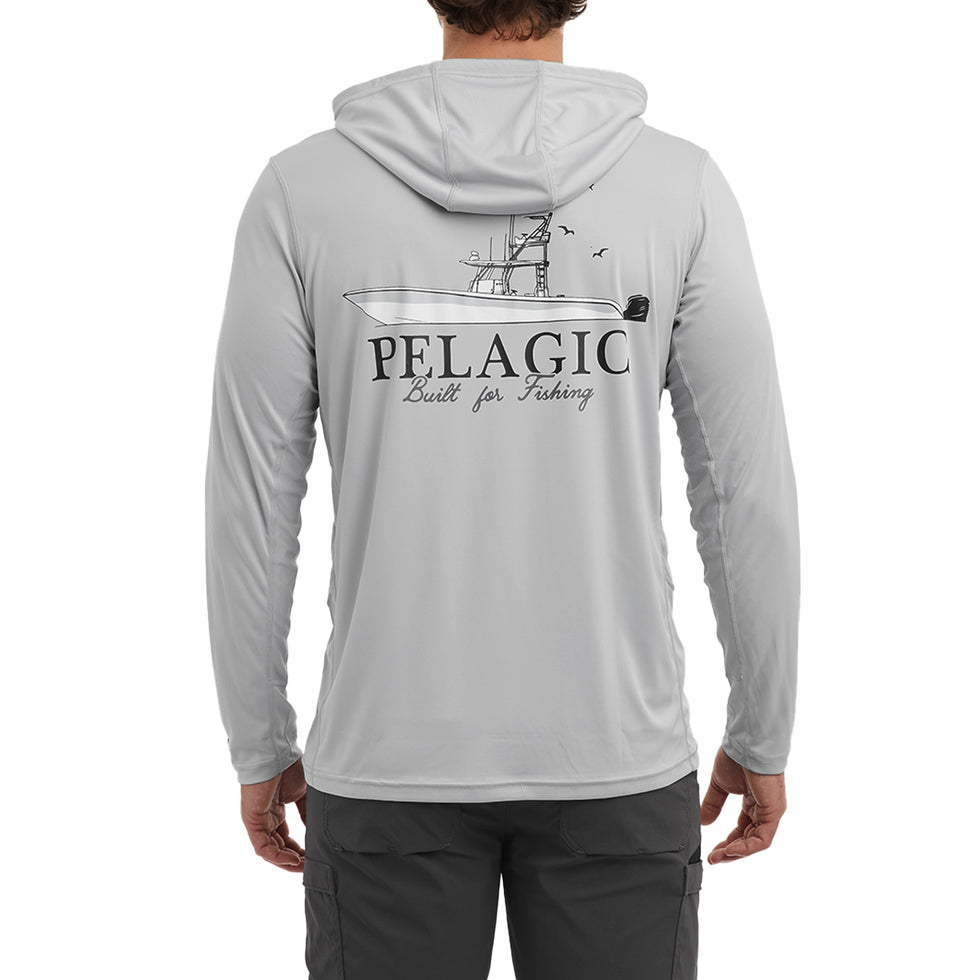 Pelagic Gear - Vaportek Let's Go Hooded Fishing Shirt - Light Grey
