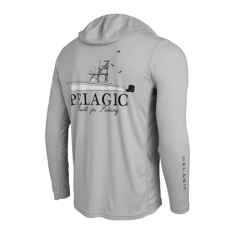 Pelagic Gear -  Vaportek Let's Go Hooded Fishing Shirt - Light Grey