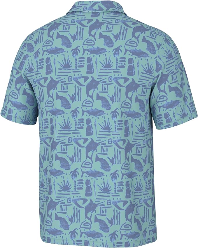 HUK Pursuit Performance Short Sleeve Polo Shirt - Tiki Marine Blue