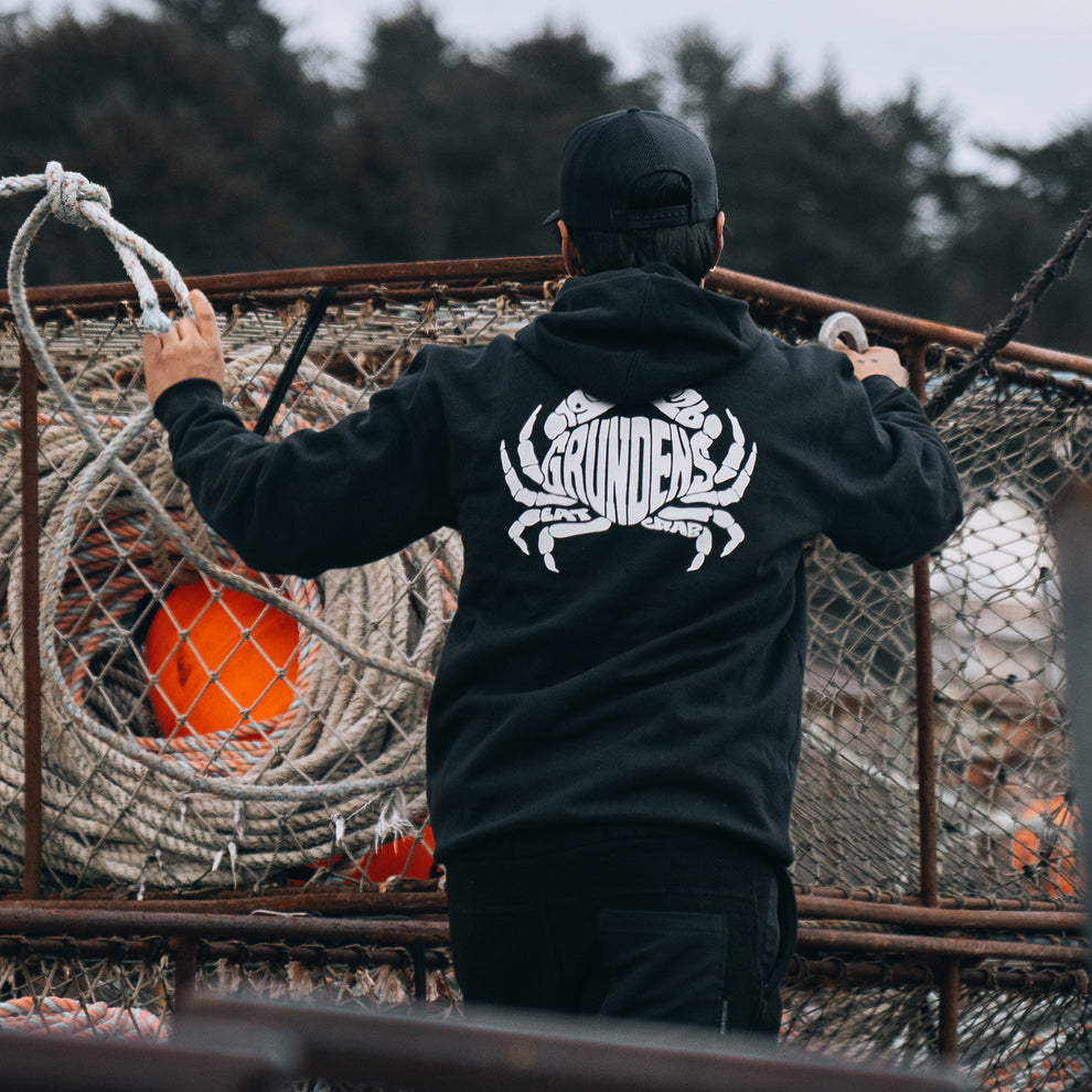 Grundens Eat your Words Crab Hoodie - Displacement DWR Black