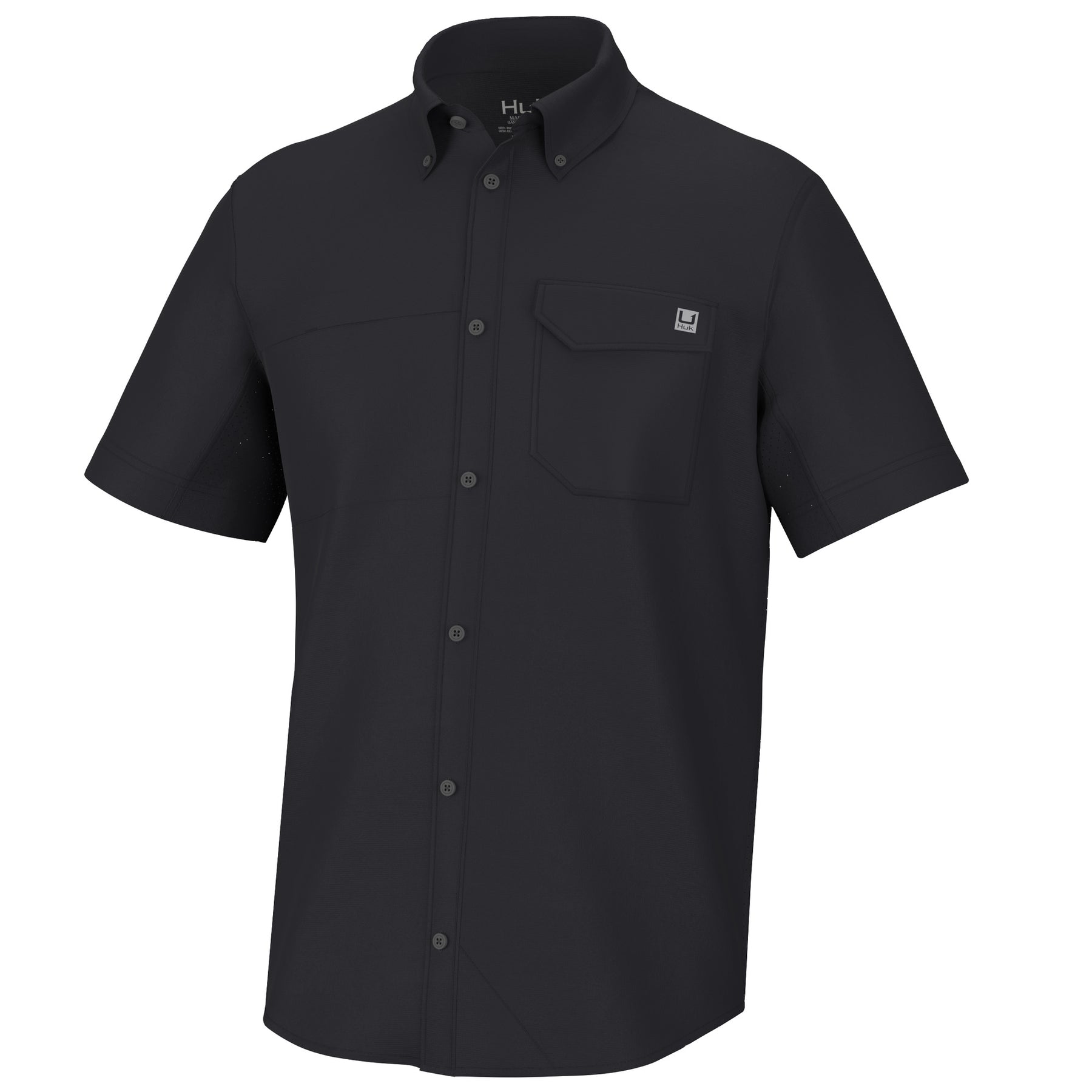 HUK Tide Point Button-Down Short Sleeve - Black