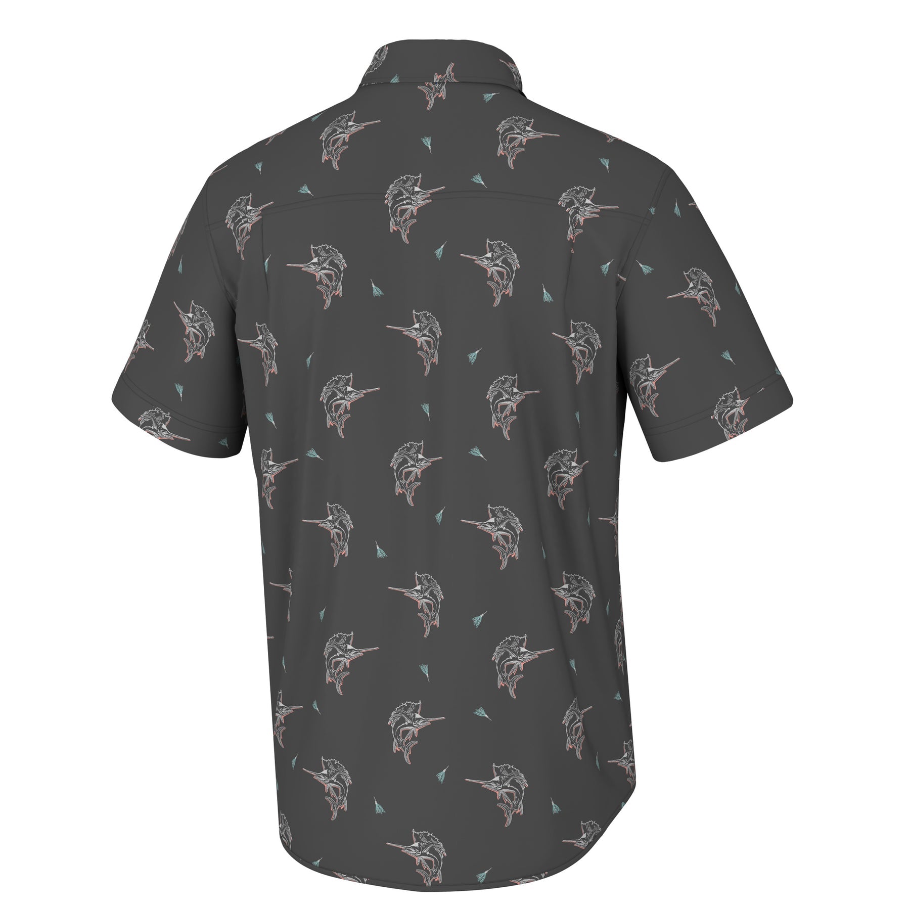 HUK Kona Button-Down Shirt - Fin Lure Volcanic Ash