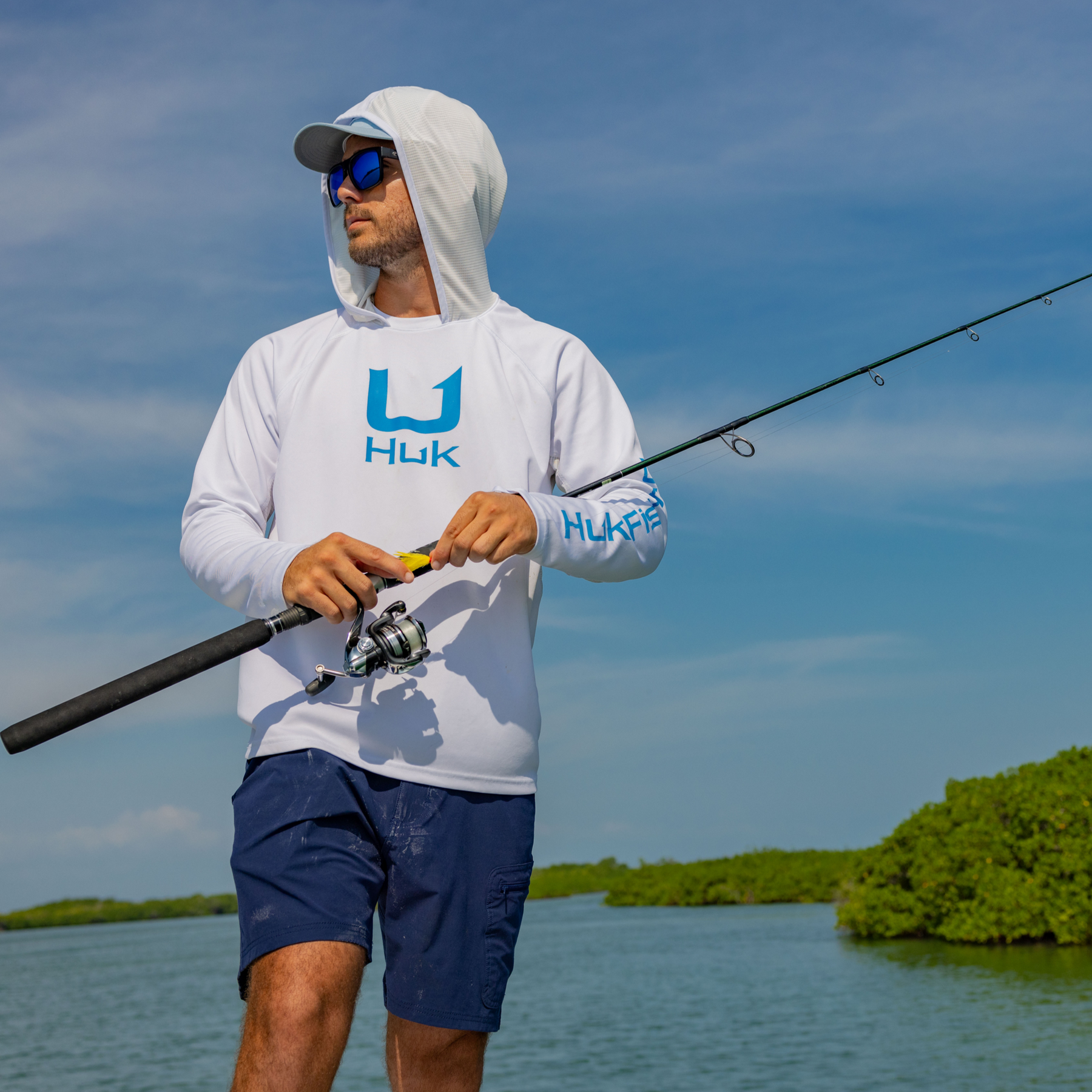 HUK Icon Performance Hoodie - White