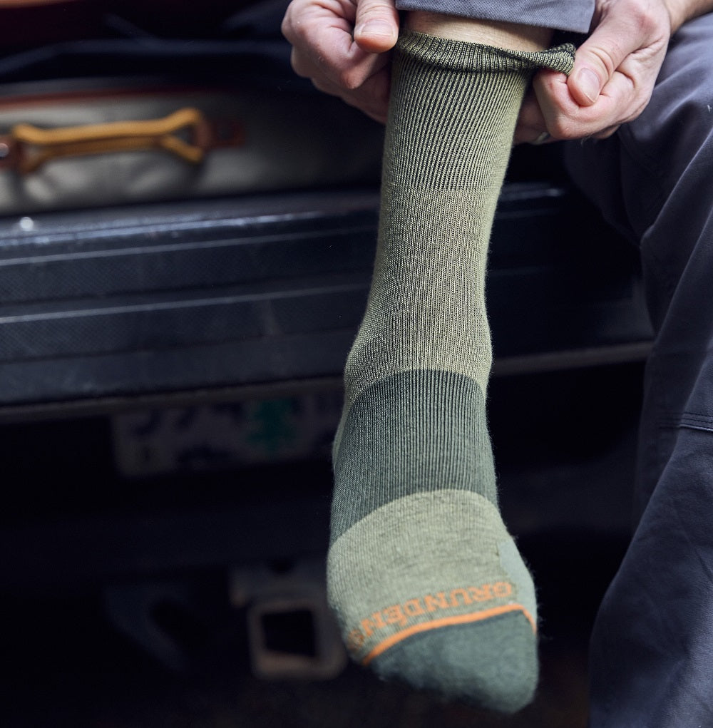 Grundens Mid Sock Deep Lichen Green