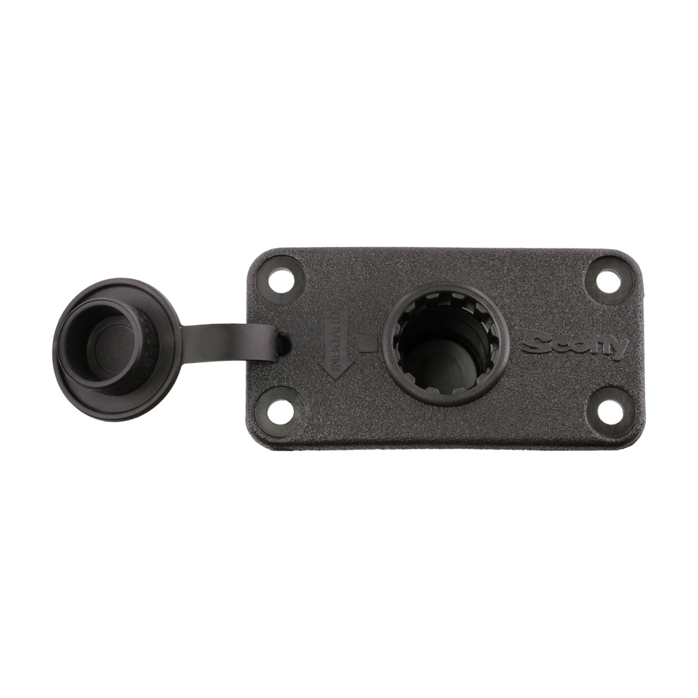 Scotty 244 Rectangular Flush Deck Mount With Splash Cover