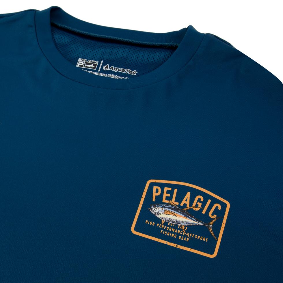 Pelagic Aquatek Game Fish Long Sleeve T-shirt Navy
