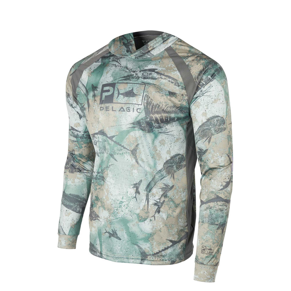 Pelagic Vaportek Hooded Fishing Shirt Medium / Green