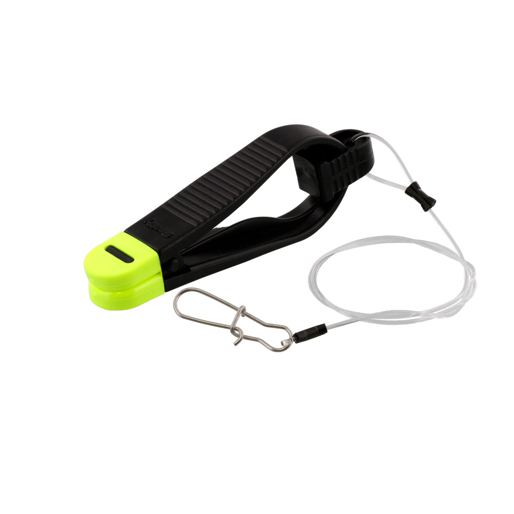 SCOTTY 1170 POWER GRIP PLUS WITH CANNONBALL SNAP AND HEAVY 18 MONO LEADER