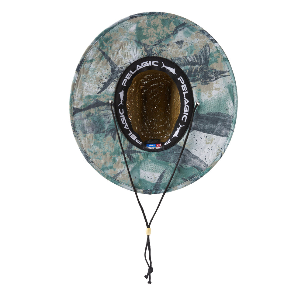 Pelagic Baja Gyotaku Straw Hat