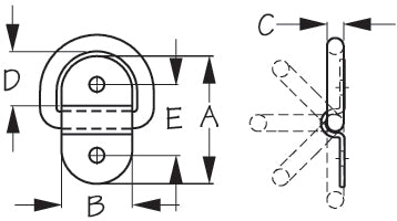 SEADOG 09014510 SS FOLDING D-RING 2"