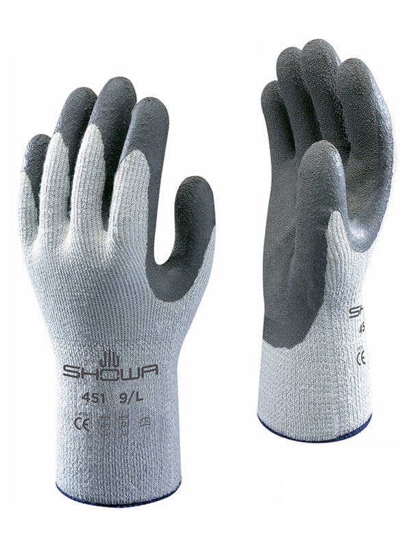 Showa 451 Latex Palm Coated Jersey Lined Knitwrist