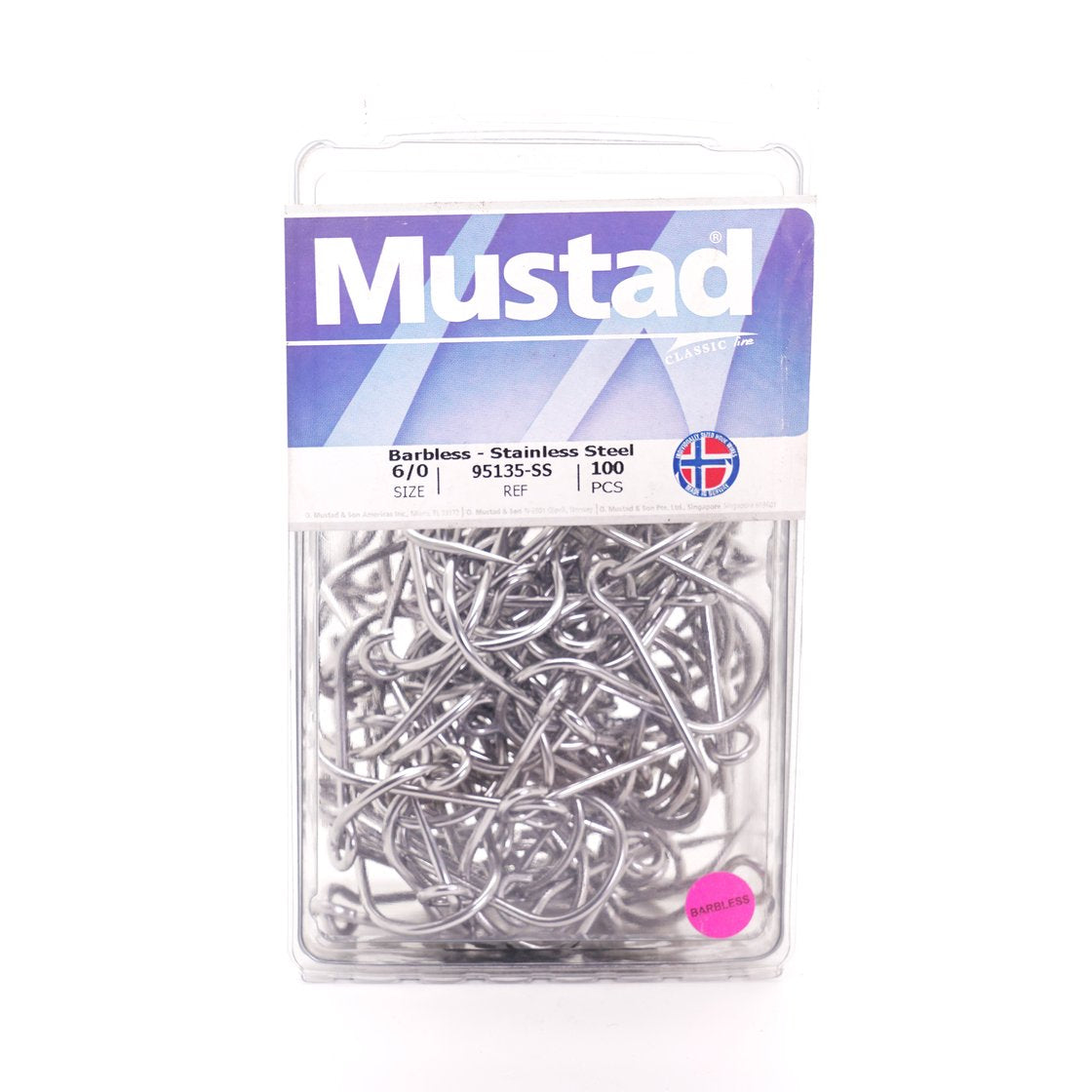 MUSTAD 95135-SS Salmon Siwash - 3x Strong - Barbless Hooks
