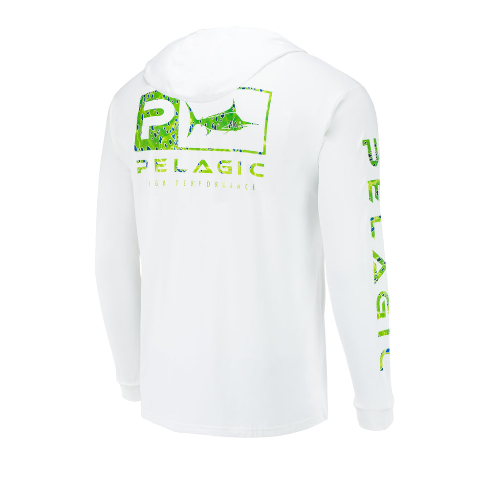 PELAGIC Ocean Fishing Shirt Upf 50 Long Sleeve Hooded Face Cover