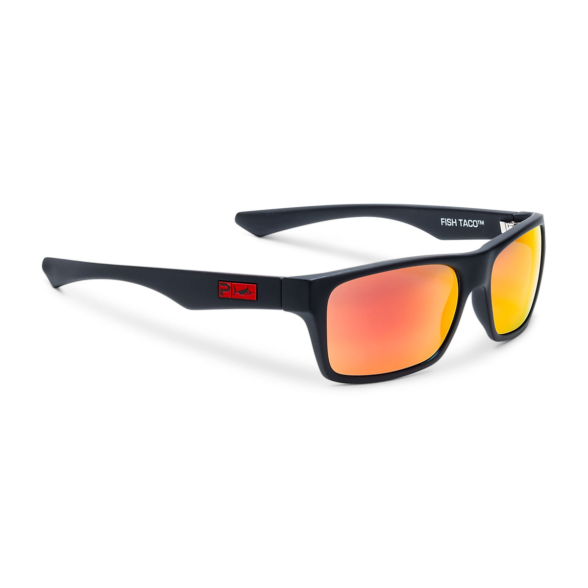 Pelagic Fish Taco - Polarized Polycarbonate Lens Fishing Sunglasses Matte Black Frame - Sunrise Lens
