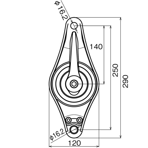 Asano Stainless Block 10351 Long Liner 100mm sheave