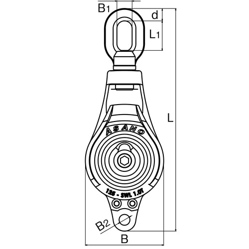 ASANO 10083 STAINLESS BLOCK 125MM