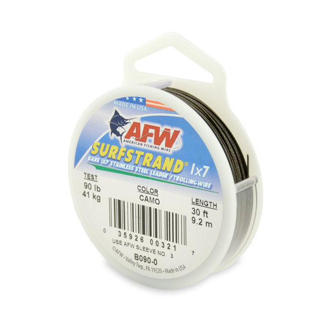 AFW Surfstrand Bare 1x7 Stainless Steel Leader Wire 30ft