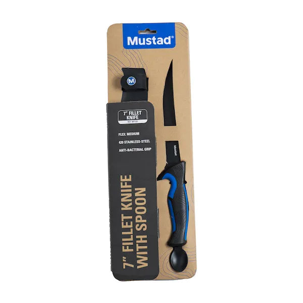 Mustad 7" Fillet Knife w/Spoon & Sheath - MT133