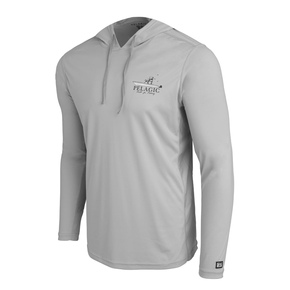 Pelagic Gear -  Vaportek Let's Go Hooded Fishing Shirt - Light Grey