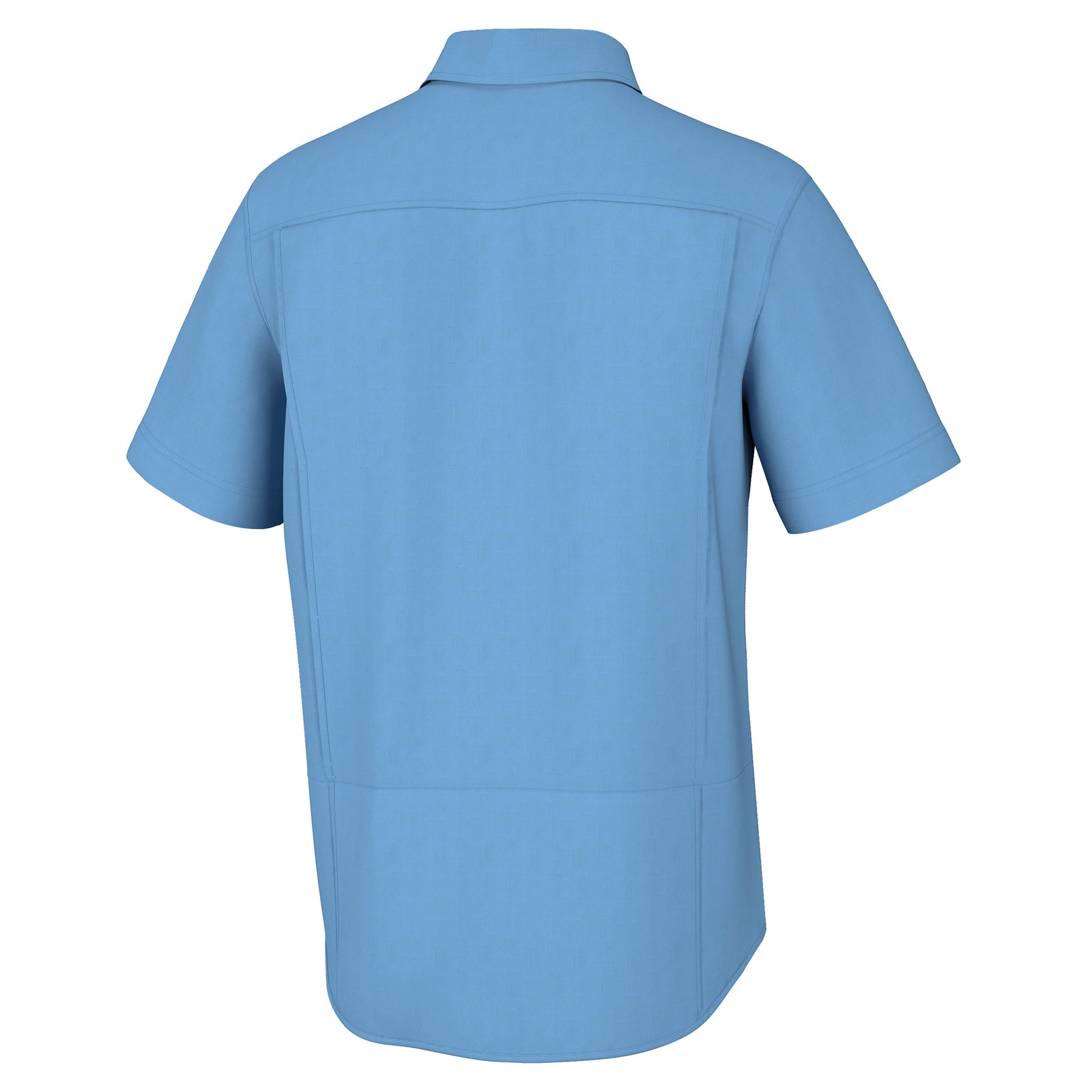HUK Creekbed Short Sleeve Buton Down Shirt - Marolina Blue