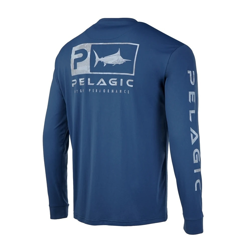 Реглан Pelagic Exo-Tech Hooded Fishing Shirt Slate Fish Camo