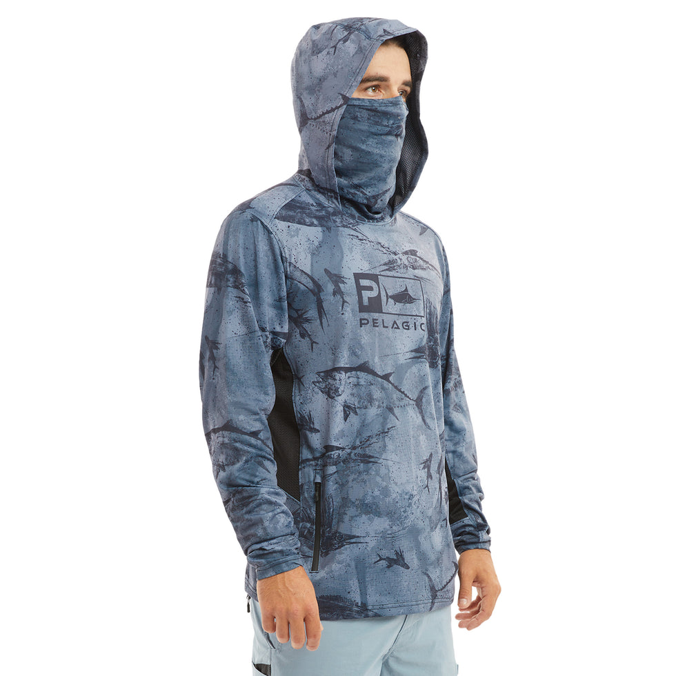 Pelagic Gear - Vaportek Let's Go Hooded Fishing Shirt - Light Grey
