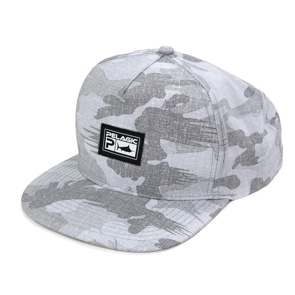 Pelagic The Slide Fishing Hat Gray Fish Camo