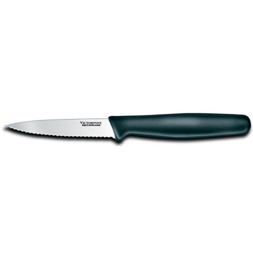 VICTORINOX Serrated Black Handle Knife 40509