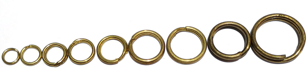 Brass Split Rings (#4-12) - (50 pack)
