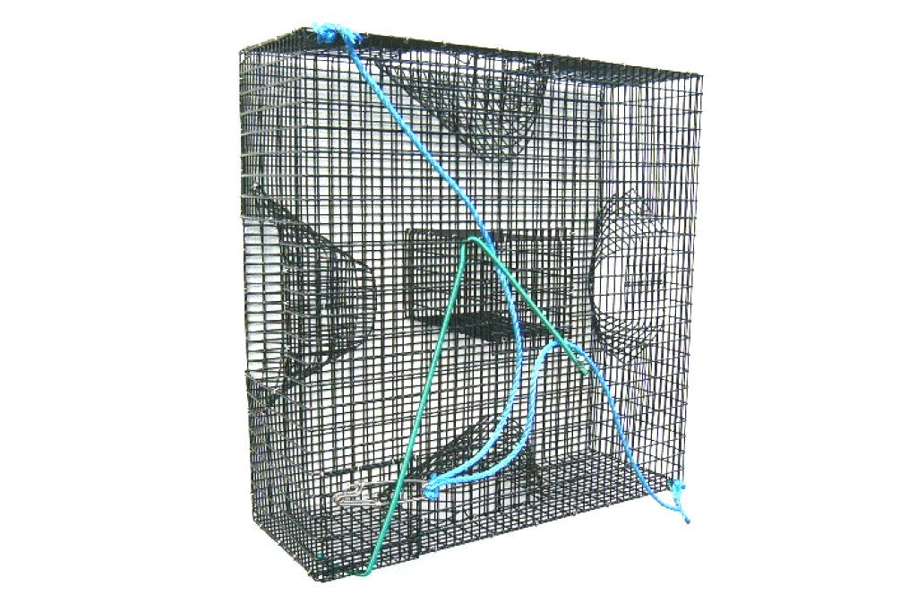 Palmyth Wire Grid Bottom Crab Nets Two Ring Crab Kit with Harness and Bait  Clip 24 X 20 X 12, Nets -  Canada