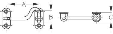 SEADOG 221203-1 DOOR HOOK 3-1/4"