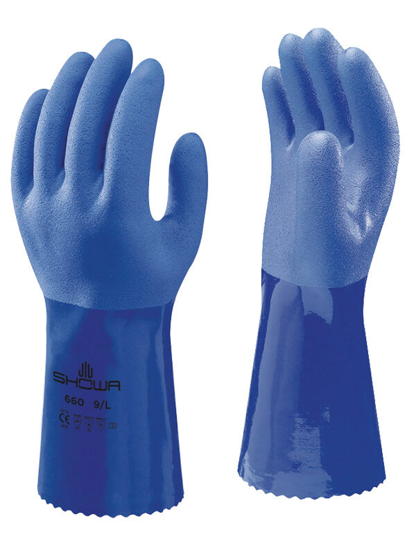Showa 660 PVC Triple Dipped Blue Glove