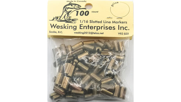 Wesking Brass Bead Slotted Line Markers for 1/16in Wire (100 pack)