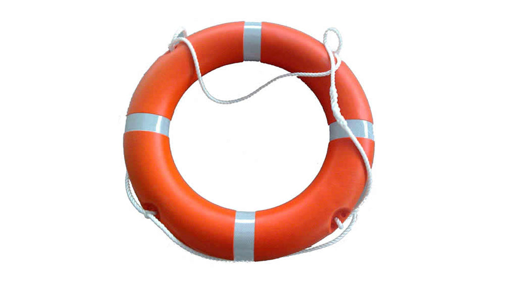 Life Ring 30" Orange Solas with 100ft Rope