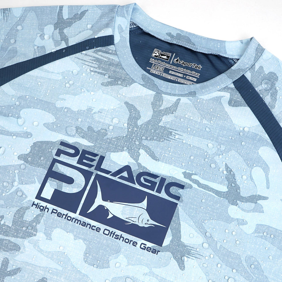 Pelagic Vaportek Fishing Shirt Fish Camo Slate