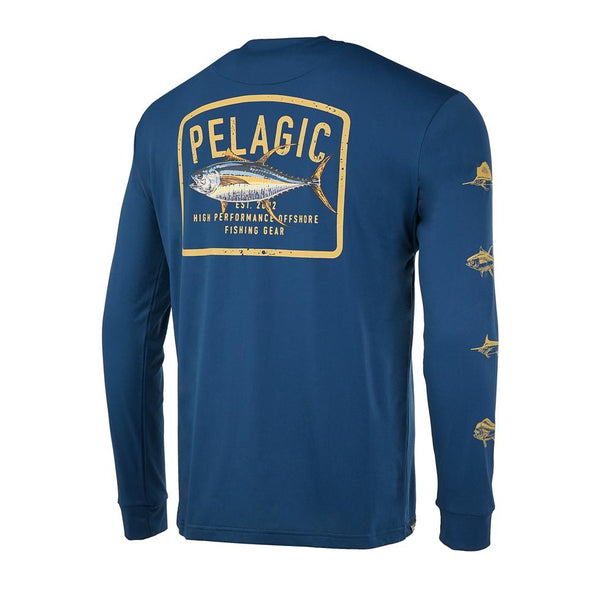 Pelagic Aquatek Game Fish Long Sleeve T-shirt Blue 3XL